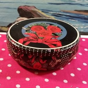 Vintage Nobel Hall floral brass Trinket Box